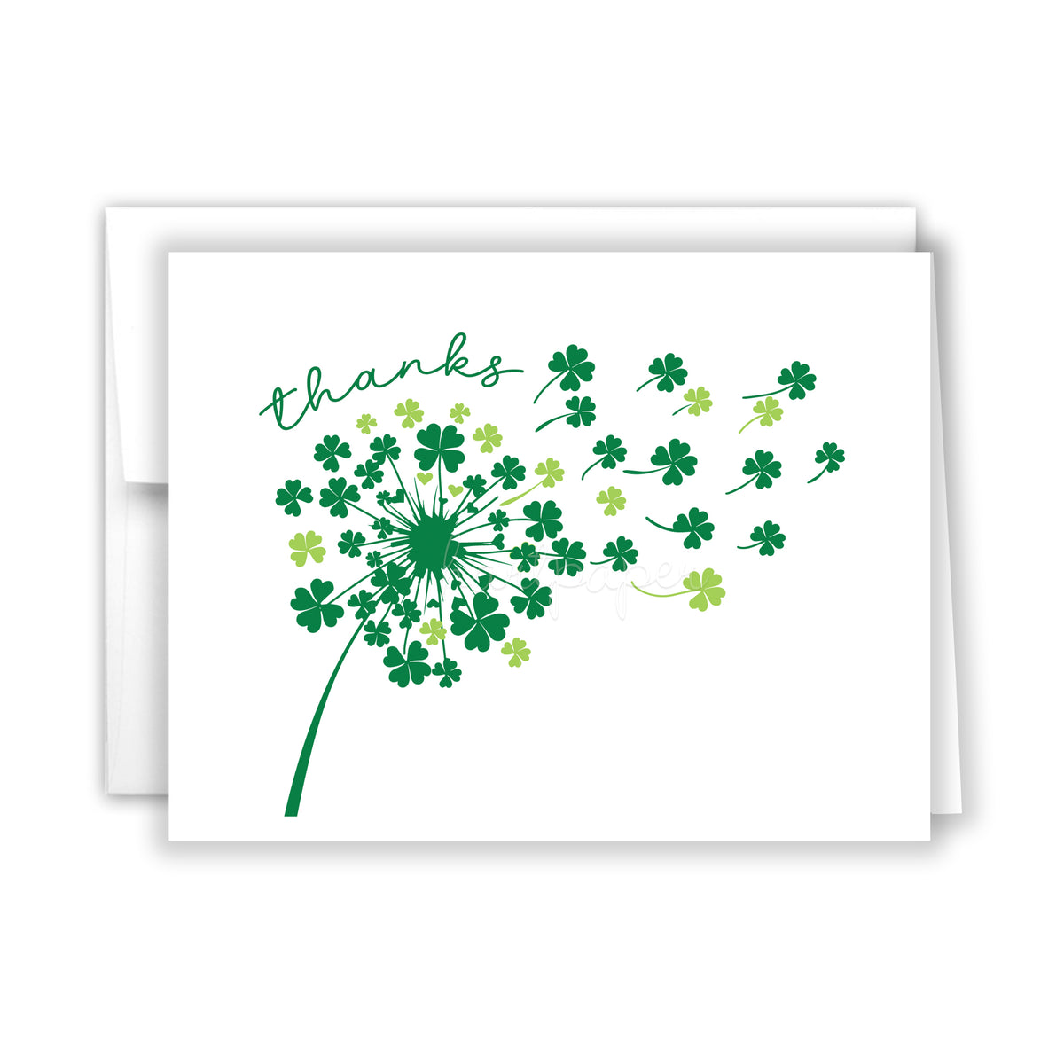 Shamrock Irish Thank You Cards Note Card Personalized Custom Stationery • Flat or Folded