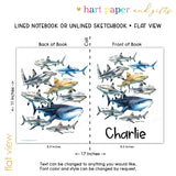 Shark Personalized Notebook or Sketchbook