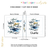 Shark Personalized 2" 3 Ring Binder