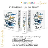 Shark Personalized 2" 3 Ring Binder