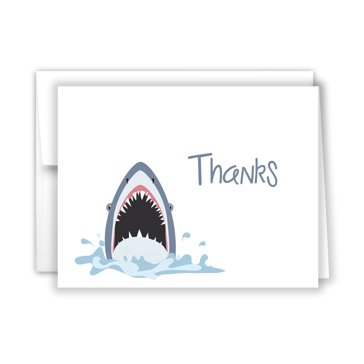 Shark Thank You Cards Note Card Personalized Custom Stationery • Flat or Folded