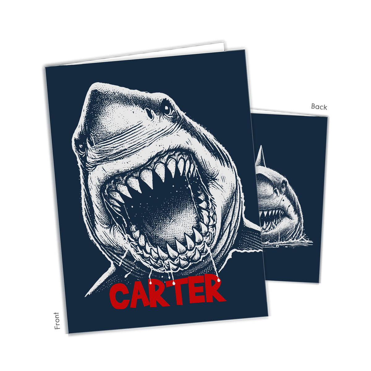 Shark Personalized Custom 2-Pocket Folder • School Office Supplies