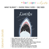 Shark Minky Blanket Personalized Custom