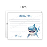 Shark Thank You Note Card Stationery • Fill in Blank, Lined or Blank Cards