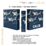 Shark Personalized 2" 3 Ring Binder
