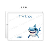 Shark Thank You Note Card Stationery • Fill in Blank, Lined or Blank Cards