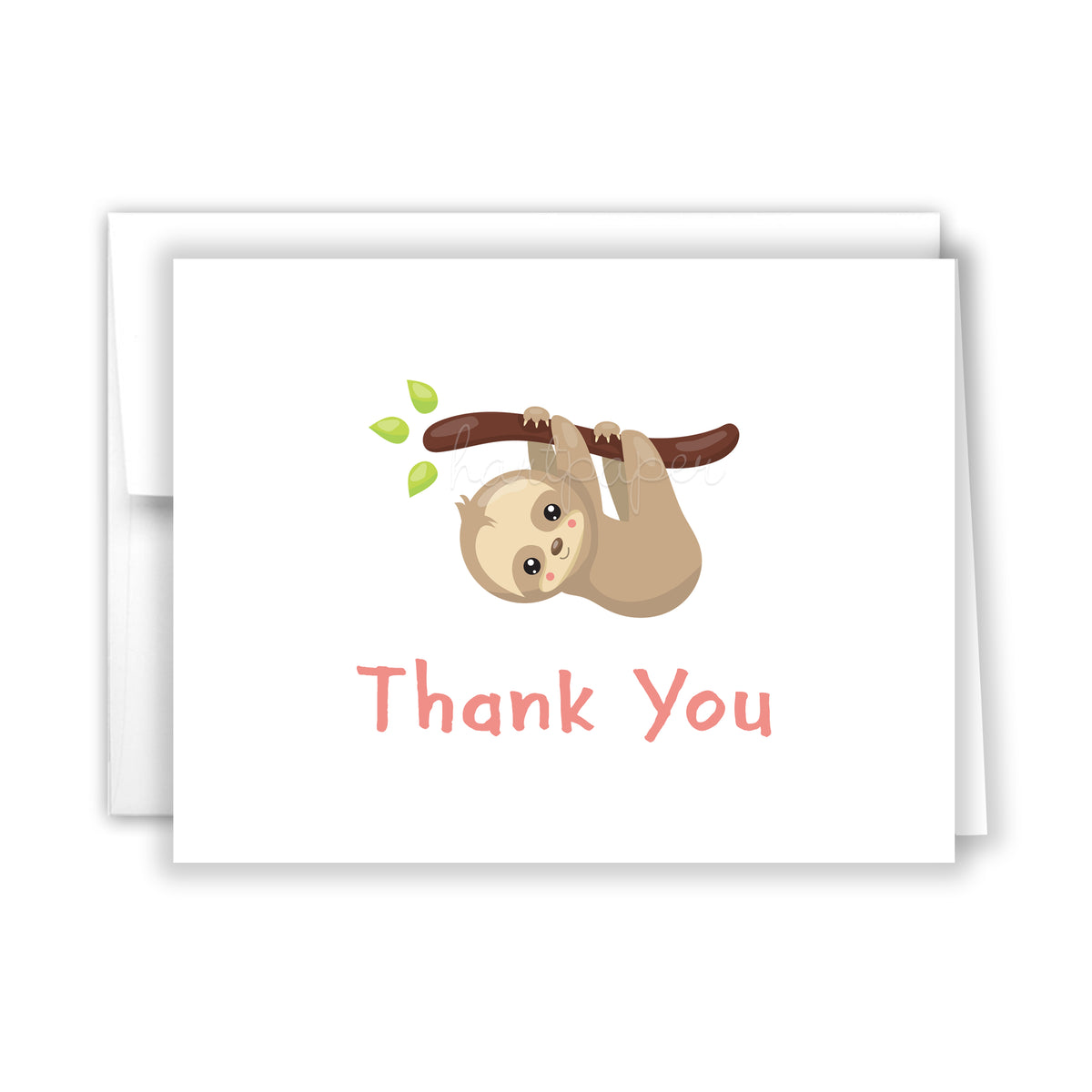 Sloth Thank You Cards Note Card Personalized Custom Stationery • Flat or Folded