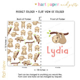 Sloth Personalized 2-Pocket Folder