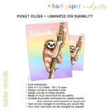 Sloth Rainbow Personalized 2-Pocket Folder