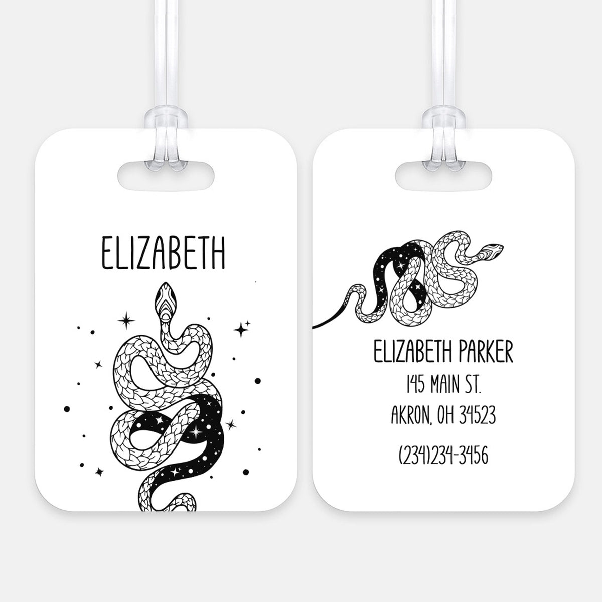 Snakes Luggage Bag Tag Personalized Custom