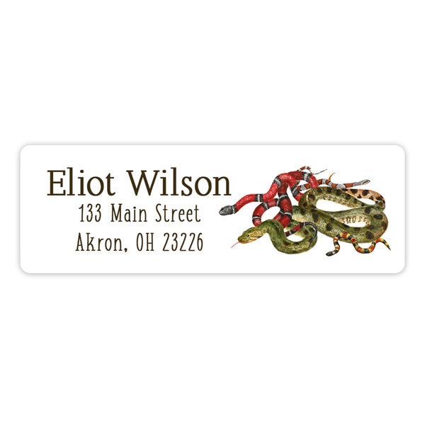 Snake Return Address Labels • Self Adhesive Stickers