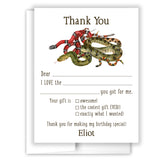 Snake Thank You Note Card Stationery • Fill in Blank, Lined or Blank Cards