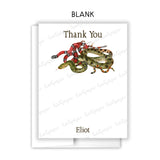Snake Thank You Note Card Stationery • Fill in Blank, Lined or Blank Cards