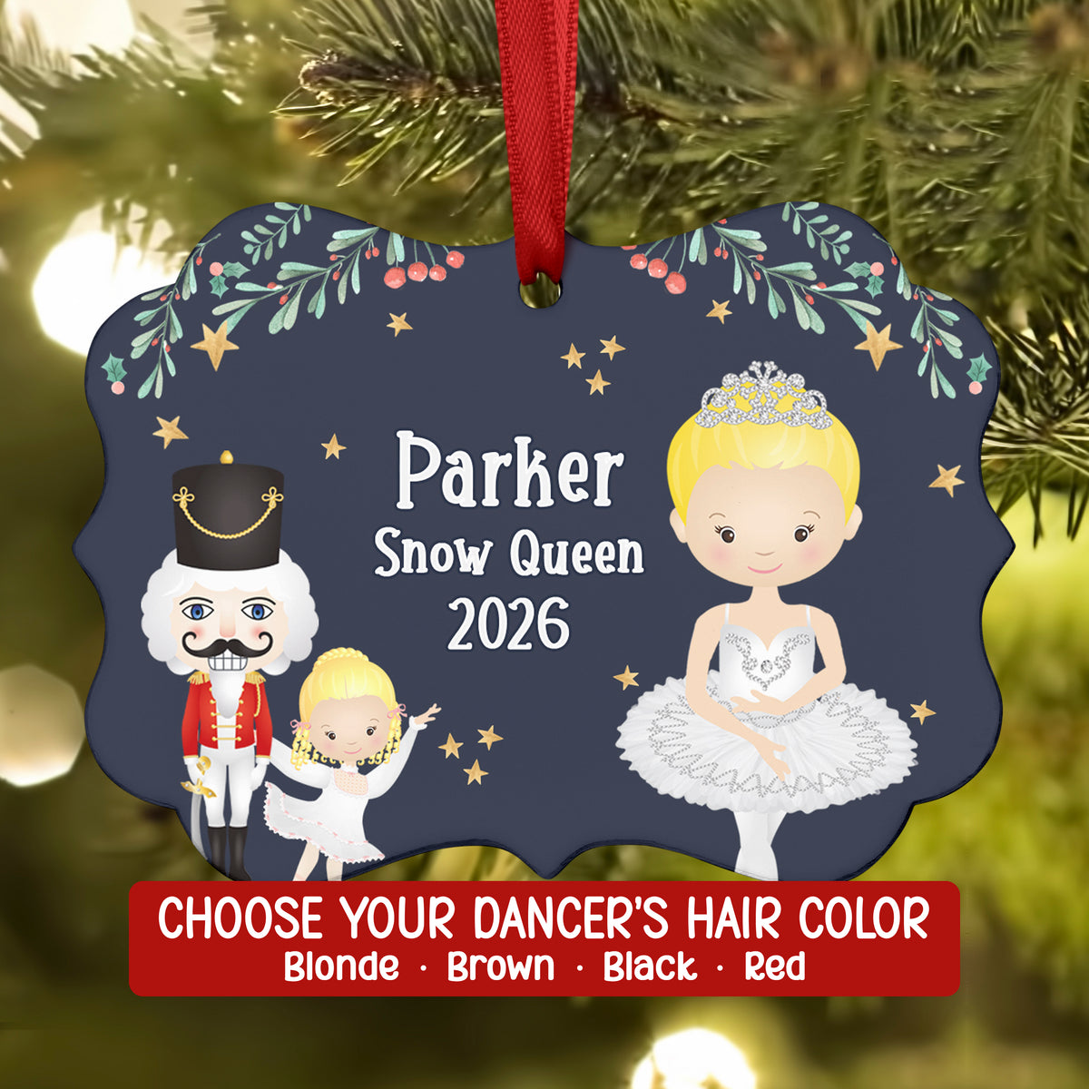 Snow Queen Fairy Baby Snowflake • Nutcracker Christmas Ornament Personalized Custom Holiday Decor Gift Boy Girl Ballerina Ballet