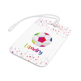 Rainbow Soccer Ball Luggage Bag Tag
