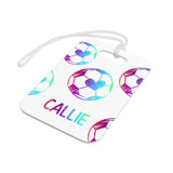 Rainbow Soccer Ball Luggage Bag Tag