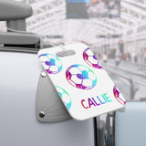 Rainbow Soccer Ball Luggage Bag Tag