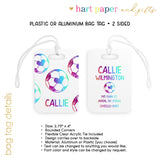 Rainbow Soccer Ball Luggage Bag Tag