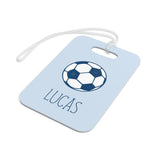 Blue Soccer Ball Luggage Bag Tag