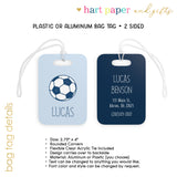 Blue Soccer Ball Luggage Bag Tag