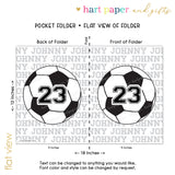 Soccer Ball Repeat Name Personalized 2-Pocket Folder