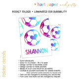 Rainbow Heart Soccer Ball Personalized 2-Pocket Folder