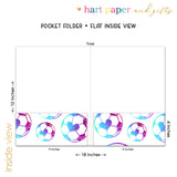 Rainbow Heart Soccer Ball Personalized 2-Pocket Folder