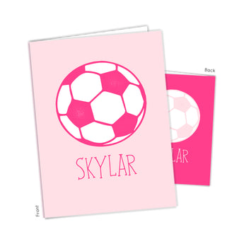 Pink Soccer Ball Personalized 2-Pocket Folder
