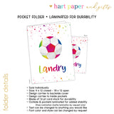 Rainbow Soccer Ball Personalized 2-Pocket Folder