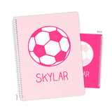 Hot Pink Soccer Ball Personalized Notebook or Sketchbook