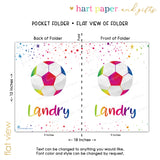 Rainbow Soccer Ball Personalized 2-Pocket Folder