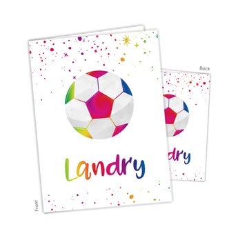 Rainbow Soccer Ball Personalized 2-Pocket Folder
