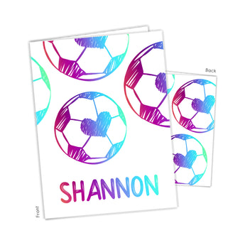 Rainbow Heart Soccer Ball Personalized 2-Pocket Folder