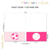Pink Soccer Ball Personalized 2-Pocket Folder
