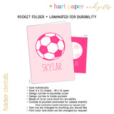 Pink Soccer Ball Personalized 2-Pocket Folder