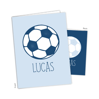 Blue Soccer Ball Personalized 2-Pocket Folder