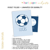 Blue Soccer Ball Personalized 2-Pocket Folder