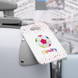 Rainbow Soccer Ball Luggage Bag Tag