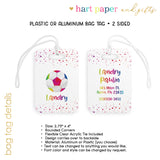 Rainbow Soccer Ball Luggage Bag Tag