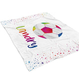 Soccer Ball Rainbow Minky Blanket Personalized Custom