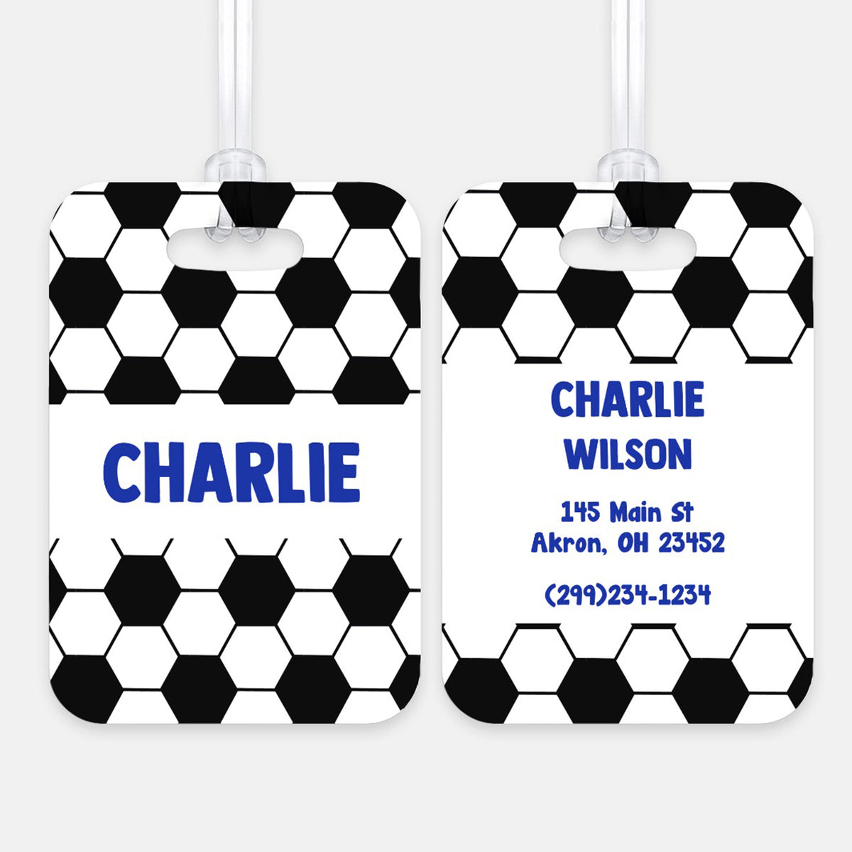 Soccer Ball Luggage Bag Tag Personalized Custom