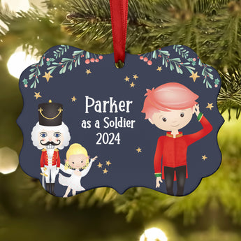 Soldier Red Toy Doll Lead Cannon • Nutcracker Christmas Ornament Personalized Custom Holiday Decor Gift Boy Girl Ballerina Ballet