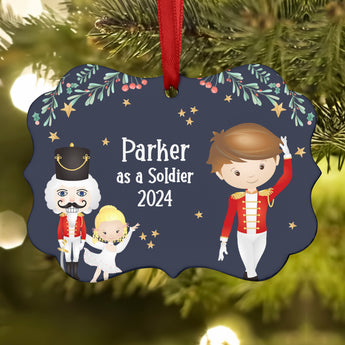 Soldier Red Toy Doll Lead Cannon • Nutcracker Christmas Ornament Personalized Custom Holiday Decor Gift Boy Girl Ballerina Ballet