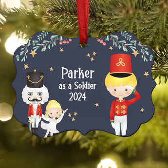 Soldier Red Toy Doll Lead Cannon • Nutcracker Christmas Ornament Personalized Custom Holiday Decor Gift Boy Girl Ballerina Ballet