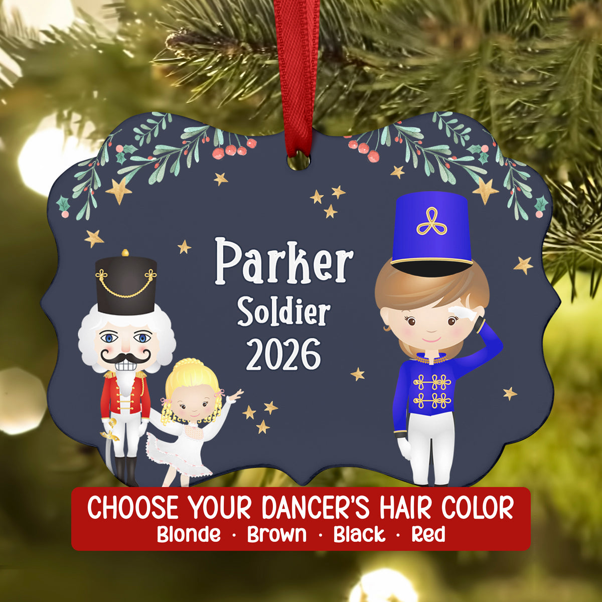 Soldier Blue Toy Doll Lead Cannon • Nutcracker Christmas Ornament Personalized Custom Holiday Decor Gift Boy Girl Ballerina Ballet