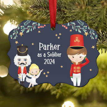 Soldier Red Toy Doll Lead Cannon • Nutcracker Christmas Ornament Personalized Custom Holiday Decor Gift Boy Girl Ballerina Ballet