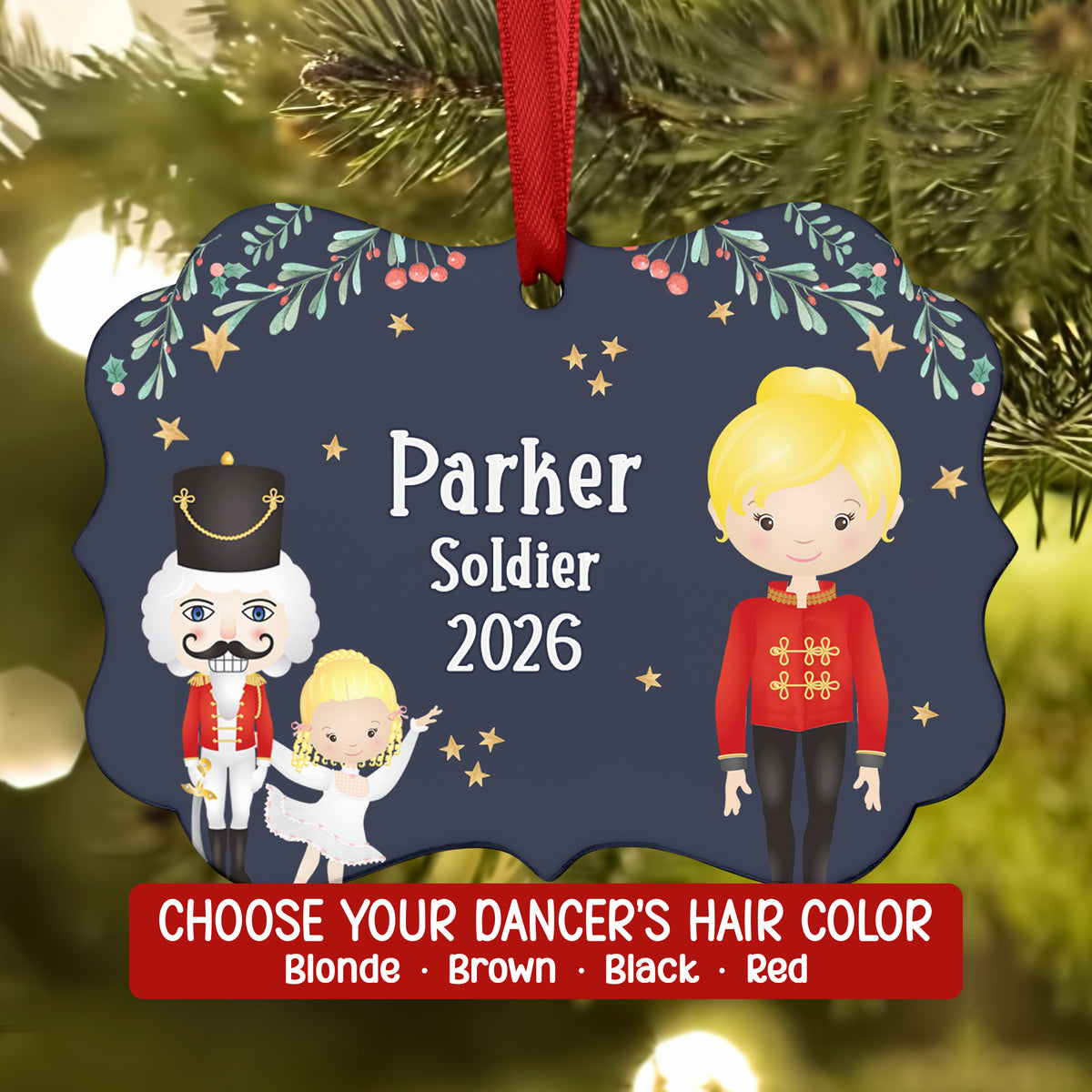 Soldier Red Toy Doll Lead Cannon • Nutcracker Christmas Ornament Personalized Custom Holiday Decor Gift Boy Girl Ballerina Ballet