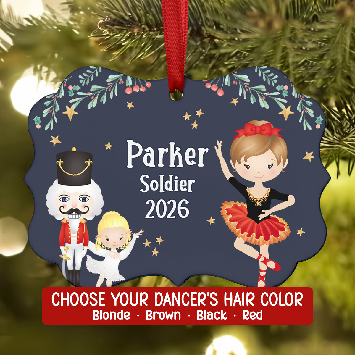 Soldier Red Toy Doll Lead Cannon • Nutcracker Christmas Ornament Personalized Custom Holiday Decor Gift Boy Girl Ballerina Ballet