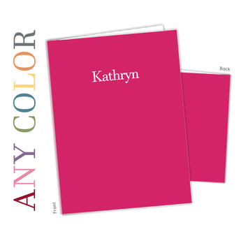 Solid COLOR Name Personalized 2-Pocket Folder