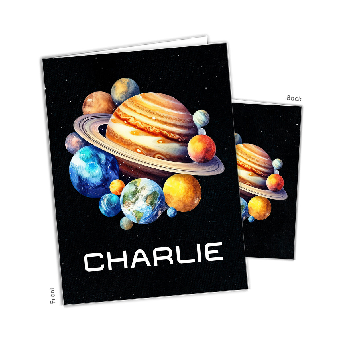Planets Space Personalized Custom 2-Pocket Folder • School Office Supplies